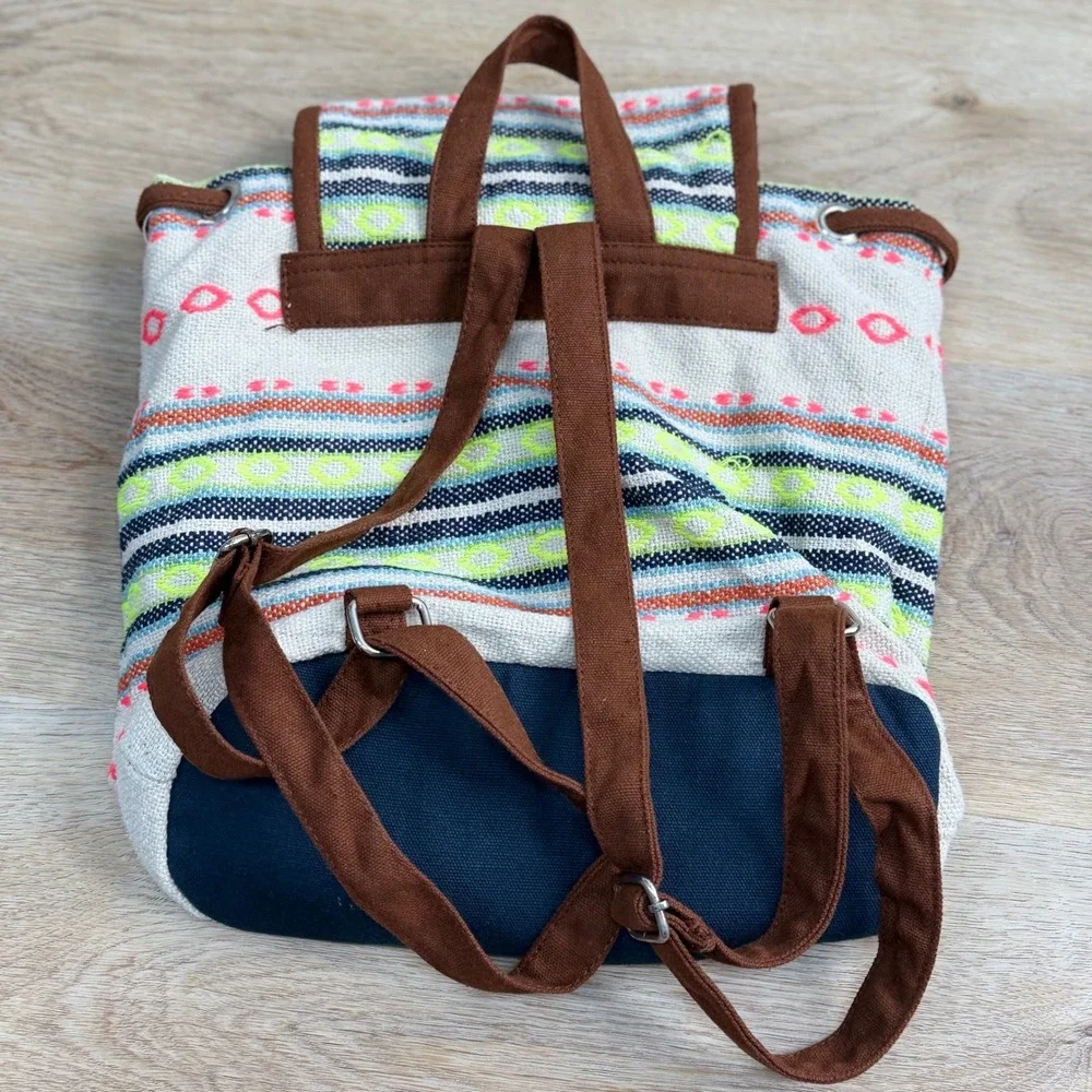 Woven Canvas Southwestern Backpack Women Small Unbranded Boho Festival Indie